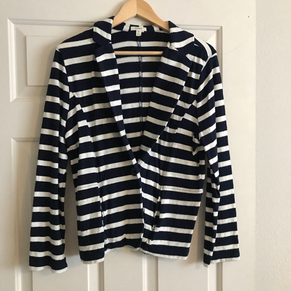 Caslon stripe cotton blazer size XL P